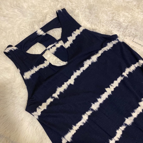 Navy Tie Dye Shift Dress - Picture 3 of 4